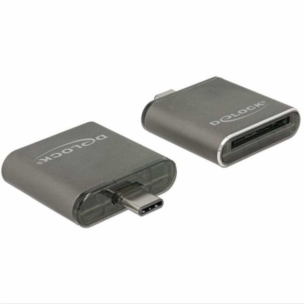 DeLOCK 91498 USB 3.0 (3.1 Gen 1) type-c schwarz Speicherkartenleser – -Laufwerke Speicherkarte 2000 GB, type-c, 185 MB/s, 250 MB/s, 5000 Mbit/s)