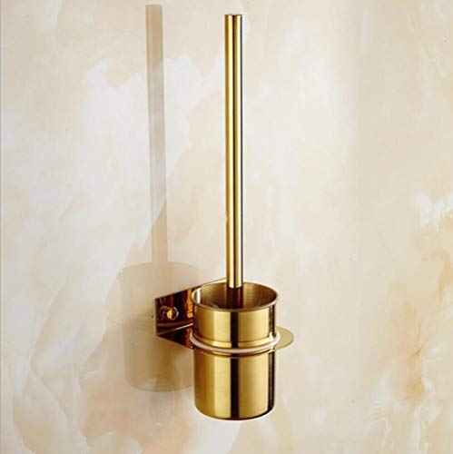 SlimpleStudio Klobürste Luxus Vergoldet Edelstahl 304 Bad WC- Bürstenhalter Wand Hängen 3 Farben-Gold WC-Reinigungsbürste (Color : Gold)