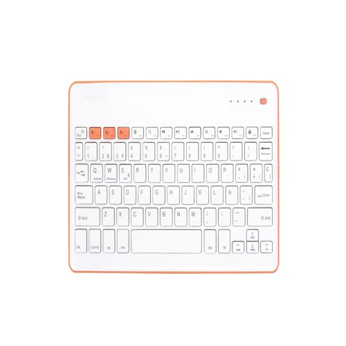 Silver HT - Drahtlose Tastatur in Spanisch, kompatibel mit Smart TV, Desktop-Computer, Smartphone und Tablet