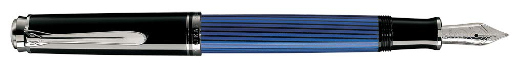Pelikan Fine-Writing Pelikan 804172 Kolbenfüllhalter Souverän M405, blau/Schwarz/Silber, Feder EF