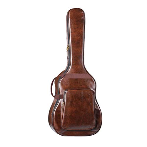 SUPVOX 40/41 Zoll Gitarrentasche Verstellbarer Doppelter Schultergurt Akustische Gitarrentasche mit Grifftasche Wasserdicht Bass Case Cover (Braun)