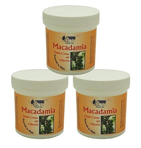 12 x 250 ml Macadamia Hand-Creme mit Glycerin vom Pullach Hof zur Pflege trockener und beanspruchter Hände