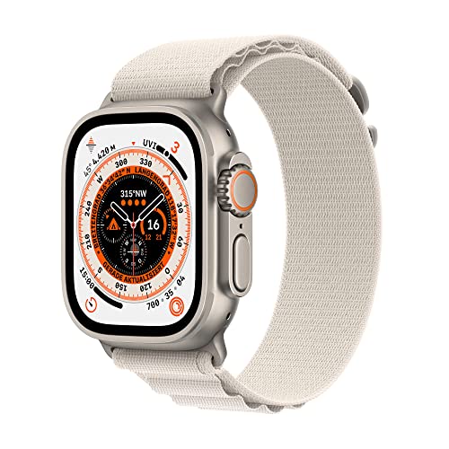 Apple Watch Ultra (GPS + Cellular mit 49mm) Titangehäuse mit Alpine Loop Polarstern - Large (Generalüberholt)