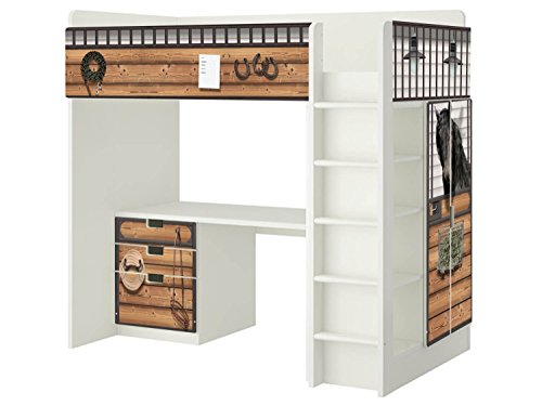 Stikkipix kompatibel für die Kinderzimmer Hochbett-Kombination STUVA von IKEA | Pferdestall Möbelfolie | SH17 | Möbel Nicht Inklusive |