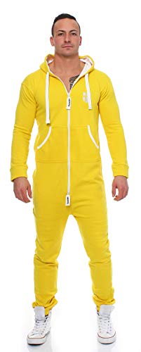 Gennadi Hoppe Herren Jumpsuit Onesie Jogger Einteiler Overall Slim Fit H6168 gelb 3XL.