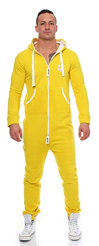 Gennadi Hoppe Herren Jumpsuit Onesie Jogger Einteiler Overall Slim Fit H7525 gelb 4XL.