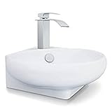 Art of Baan - Design Eckschale Rund, 380x360x130mm in weiß, mit Lotus Effekt - Handwaschbecken, Waschschale (DBY514)