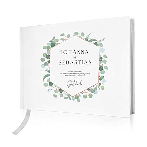 FORYOU24 Hardcover Gästebuch Hochzeit personalisiert 80 Seiten Premium Papier 302 x 218 mm Motiv 03 Hochzeitsgästebuch Hochzeitsalbum Hochzeitsgeschenk