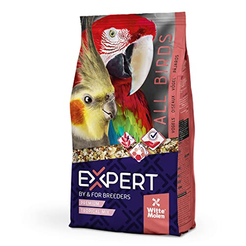 Witte Molen, Expert Premium Tropical Mix 12,5 kg, Auswahl an Zutaten von Luxe, auch Leckerli für Papageien, enthält Verschiedene Arten von Nüssen und Körnern