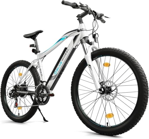 BLUEWHEEL E-Bike I Elektrofahrrad Pedelec für Herren I StVZO I Deutsche Qualitätsmarke | EU-konform E-Fahrrad | 250 W Hinterradmotor für 25 km/h | Urban I Elektrofahrrad mit App (BXB75 29“ weiß)