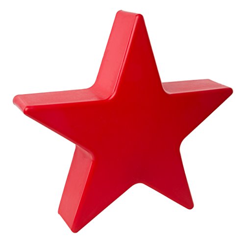 8 seasons design | Motivleuchte Stern Shining Star (E27, Ø 80 cm, UV-beständig, IP44 wetterfest, Außendeko, Bodendekoration, Sideboard-Leuchte, Weihnachten) rot