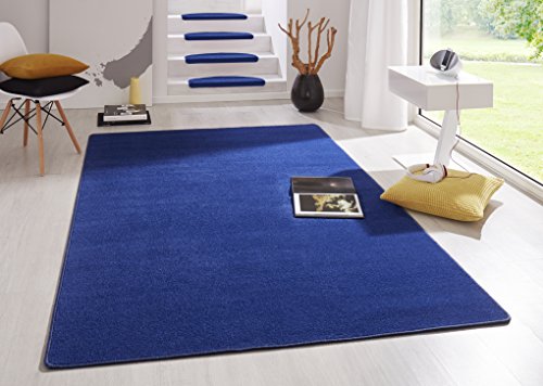 Hanse Home Indoor Teppich Fancy – Wohnzimmerteppich einfarbig Modern Velours Teppich für Esszimmer, Wohnzimmer, Kinderzimmer, Flur, Schlafzimmer, Küche – Blau, 200x280cm