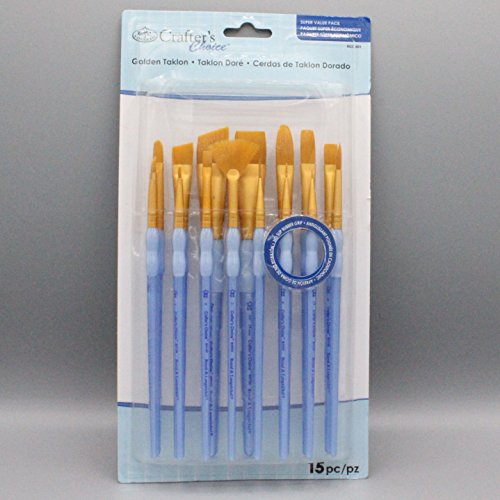 Royal Brush Crafter's Choice Taklon-Pinsel, goldfarben, 15 Stück