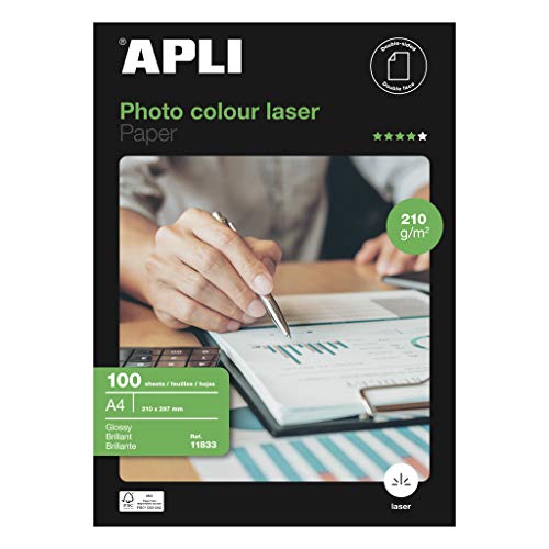 APLI 11833 Laser Glossy 210 GR 100 A4 Druckerpapier