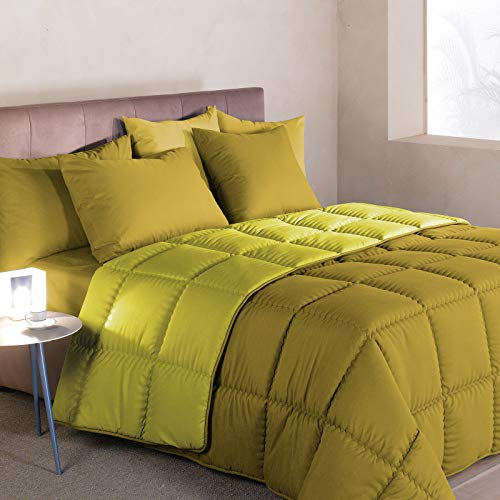 Caleffi Steppdecke Französisches Bett Modern aus Mikrofaser Wald Einfarbig