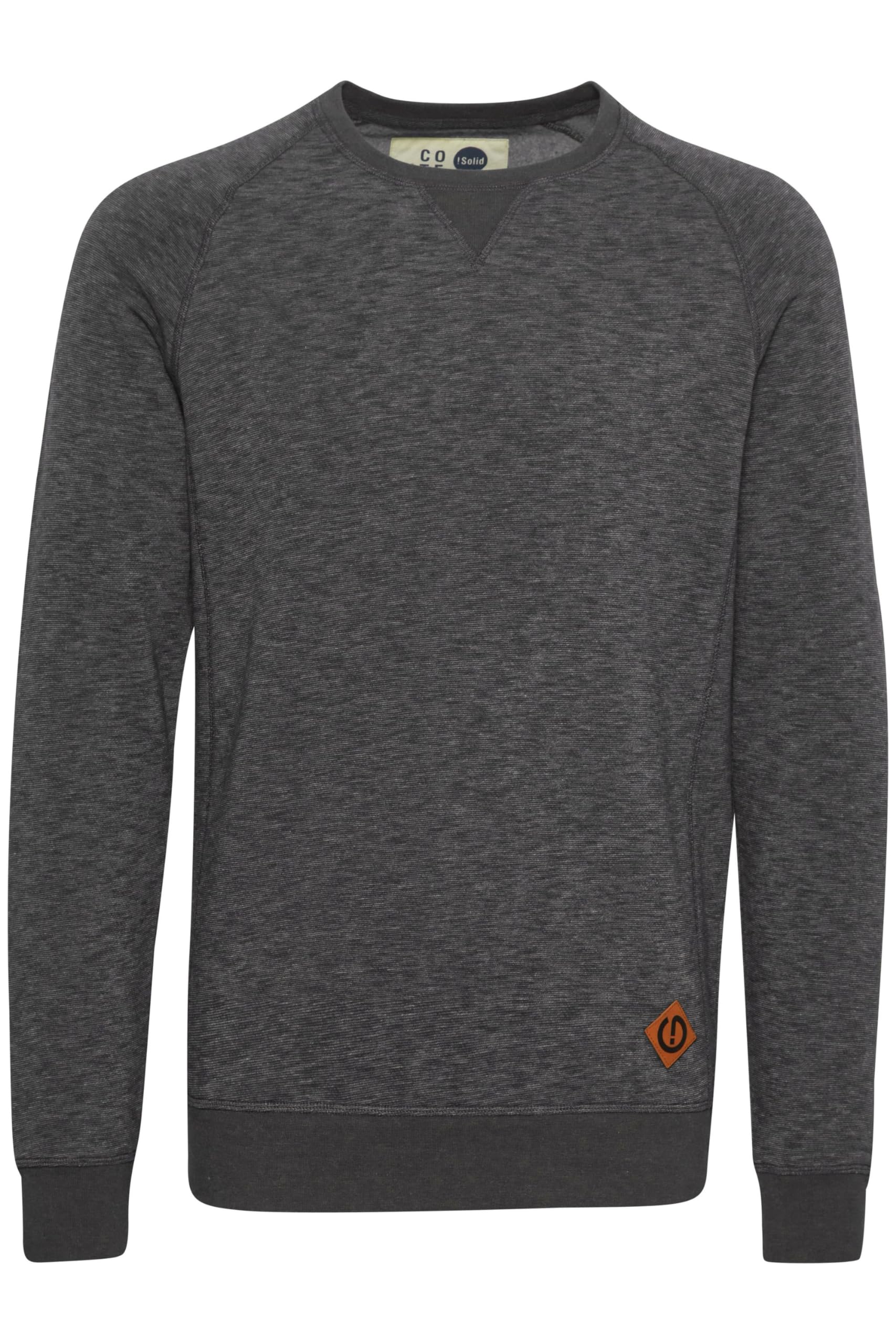 Solid VituNeck Herren Sweatshirt Pullover Pulli Mit Rundhalsausschnitt, Größe:S, Farbe:Grey Melange (8236)