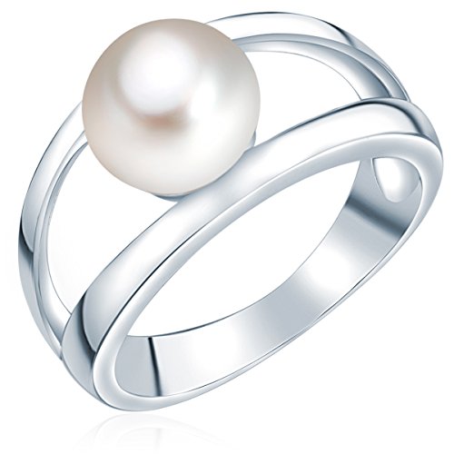Valero Pearls Ring Sterling Silber Süßwasser-Zuchtperle weiß - Größe: 52
