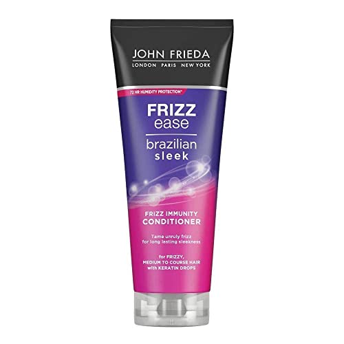 John Frieda Frizz Ease Brazilian Sleek Frizz Immunity Smoothing Conditioner, 250 ml, für krauses mittleres bis grobes Haar