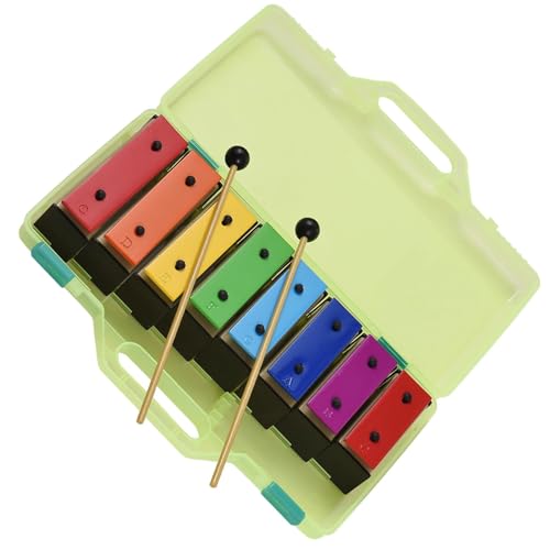 Farbiges Glockenspiel mit 8 Tönen, abnehmbarer Metallplattenresonator mit Mallet-Schlaginstrument Glockenspiel Set