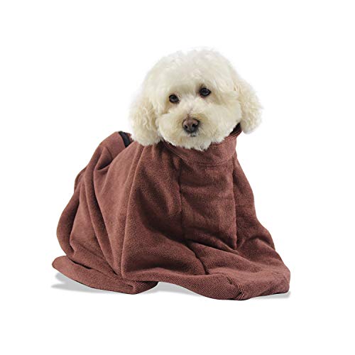PETCUTE Hundebademantel Handtuch aus Mikrofaser absorbierendes Hundetrockentuch