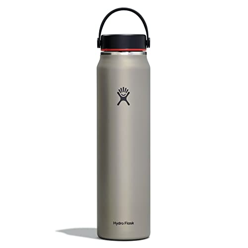 Hydro Flask Lightweight Wide Flex Cap Trinkflasche aus Edelstahl, hält das Getränk 24 Stunden kalt und 12 Stunden warm, Farbe: Slate, Volumen: 710 ml, Maße: 26 x 7 cm, LW40LW081