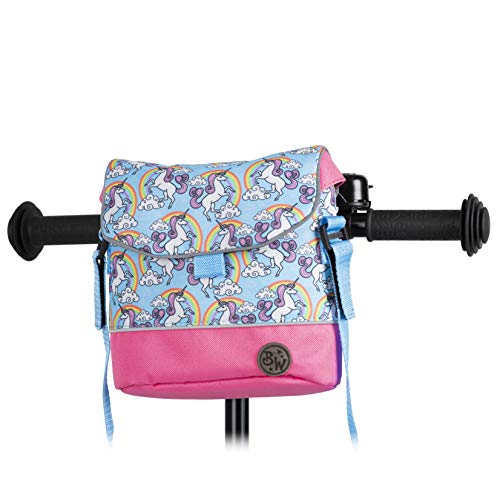 BambinIWelt Lenkertasche für Roller und Fahrrad, Fahrradtasche für Kinder, wasserabweisend, mit Schultergurt (Modell 4)