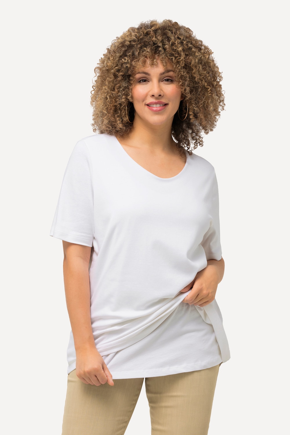Große Größen Shirt, Damen, weiß, Größe: 50/52, Baumwolle, Ulla Popken