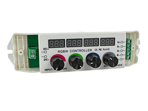 LEDLUX CL7005 Steuergerät RGBW LED Dimmer PWM Controller Modul mit Drehknöpfen und Display 4 Kanäle 12V 24V 5AX4