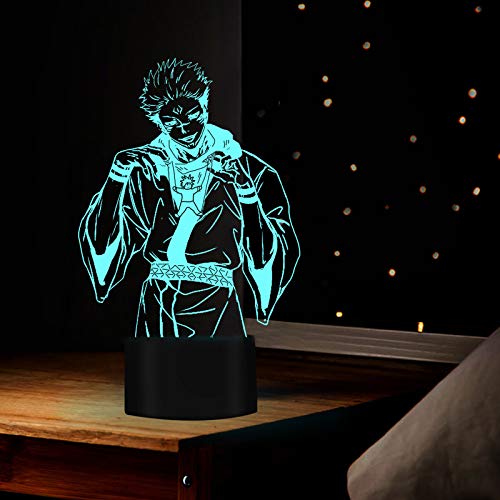 Jujutsu Kaisen Licht 3D Illusion Lampe LED Nachtlicht Acryl Anime Jujutsu Kaisen Figur für Kinderzimmer Dekor Tischlampe Kinder Schlaflampe