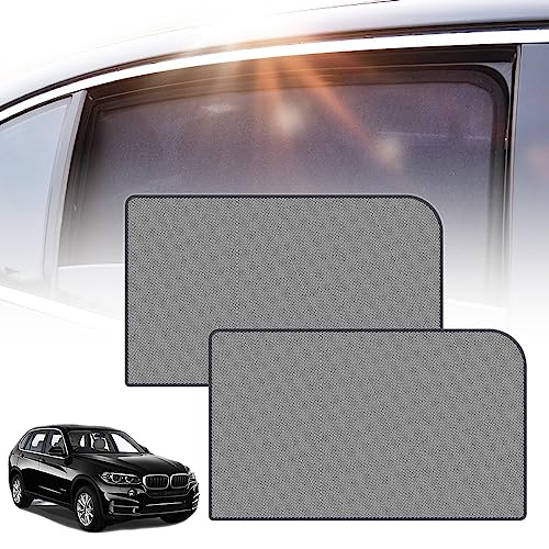 Auto Sonnenschutz für Seitenfenster, für BMW X5 F15 2014-2018 Vorne und Hinten, Sonnenschutzvorhang, Blockiert UV-Mücken, Magnetische Saugwirkung, Schwarzes Nylonnetz,Rear-window-4pcs
