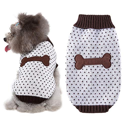 Wanyudz Hundepullover Weste Warmer Mantel Weicher Rollkragenpullover Hundepullover Gestrickte Winterkleidung für kleine mittelgroße Hunde