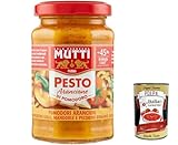 6x Mutti Pesto arancione di pomodoro, -45% des Fetts, Pesto mit gelben Kirschtomaten, Mandeln und Pecorino -Käse 190g + Italian Gourmet polpa 400g