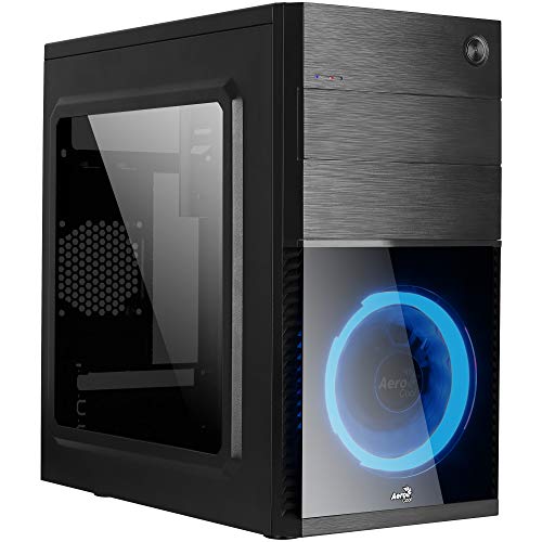 AeroCool CS105 - Computergehäuse (Acrylfenster, Frontlüfter 12 cm inklusive, CPU 148 mm, GPU 320 mm) Farbe blau