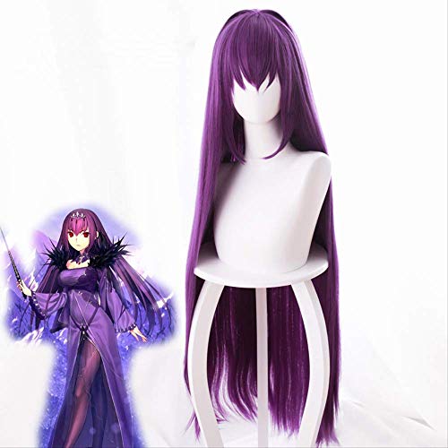 Fate/GrandOrder FGO Skaha Master Purple Long Straight Hair cosplay wig