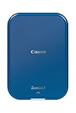 Canon Zoemini 2 Mini Fotodrucker mobil tragbar unterwegs Hosentasche (Fotodruck 5x7,6 cm, kabelllos, für Smartphone + Tablet, eingebauter Akku, App, Bluetooth) Marineblau [+ 10er Zink Druck-Set]