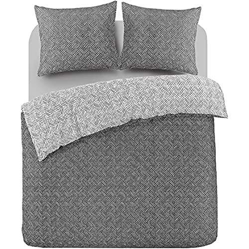 DayDream bedwear Fenna Bettbezüge, Baumwolle, Schwarz/Weiß, 200 x 200/220 cm