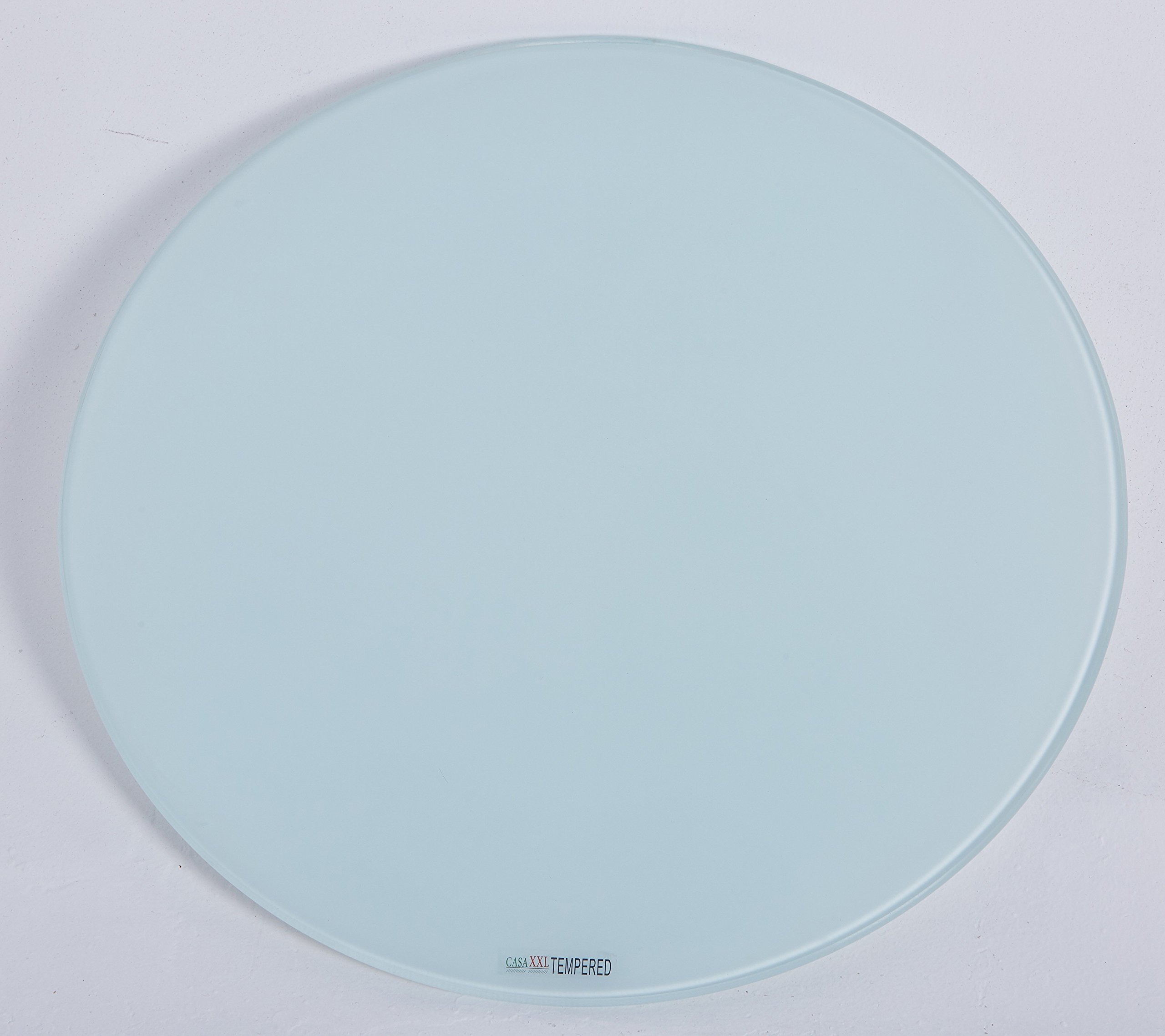 Euro Tische Glasplatte und Tischplatte in 40cm Rund Gestalt, Glasboden mit 6mm ESG Sicherheitsglas, Perfekt Geeignet als Tischplatte, Bodenplatte (Weiß)