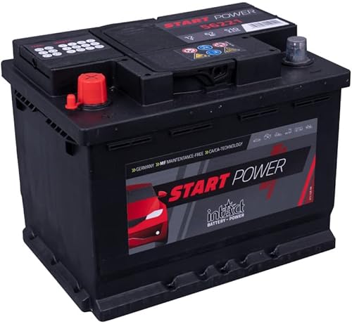 intAct Start-Power 56221GUG Starterbatterie 12V 62Ah, 510A (EN) Kaltstartstrom, zuverlässige und wartungsarme Batterie mit erhöhtem Auslaufschutz