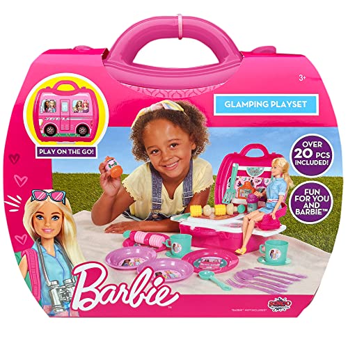 Cefa Toys 00926 Koffer Camping und Grill Glamping Barbie, Fuchsia