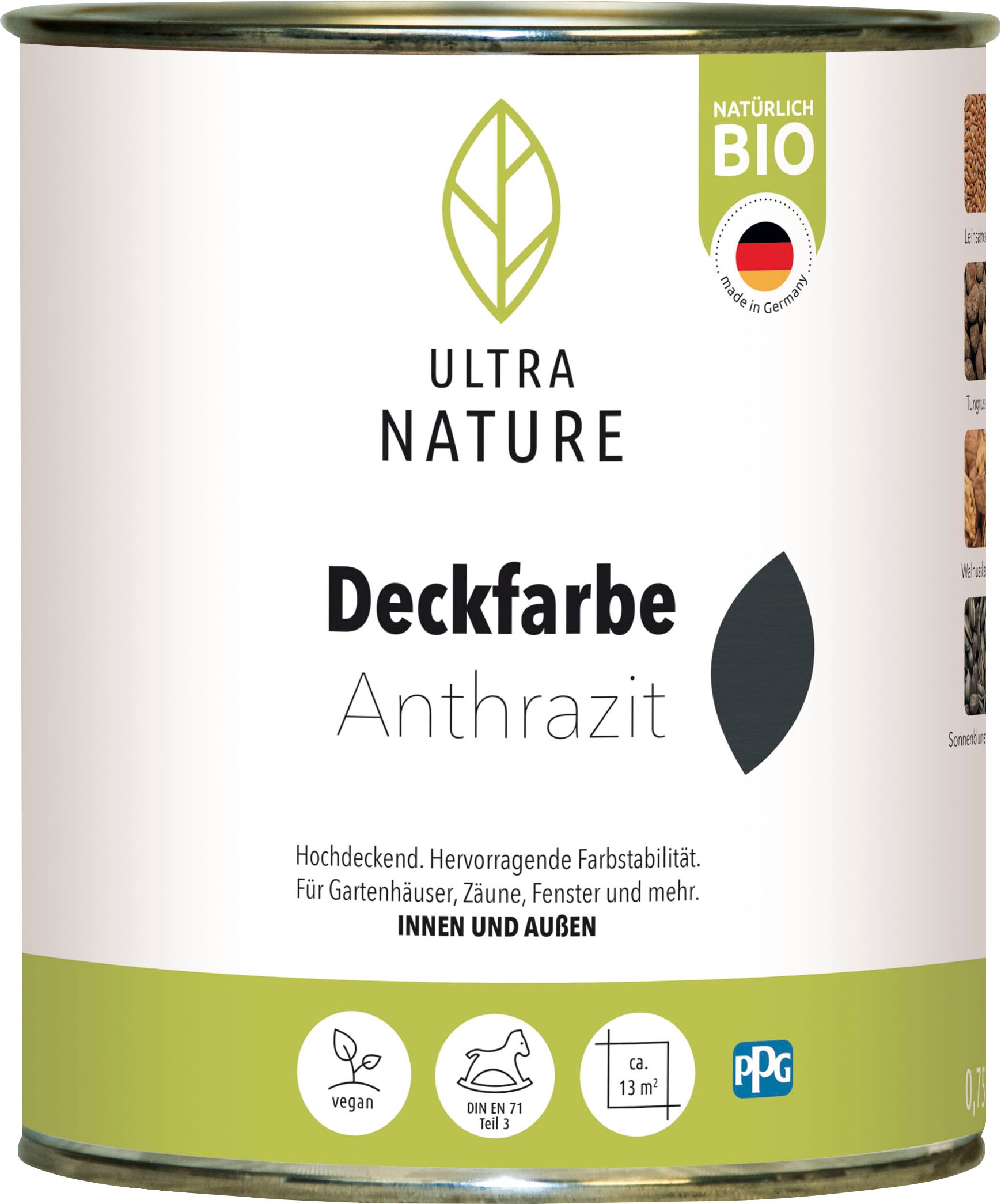 Ultra Nature Deckfarbe 750 ml, anthrazit