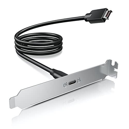 GRAUGEAR USB 3.2 Gen 2 USB-C Frontpanel-Adapter, Motherboard-Header-Verlängerungskabel, USB-C-Buchse auf 20-poligen USB Type-E A-Key Stecker mit PCIe Halterung, 19,6 Zoll [G-AD-ETC-10G]