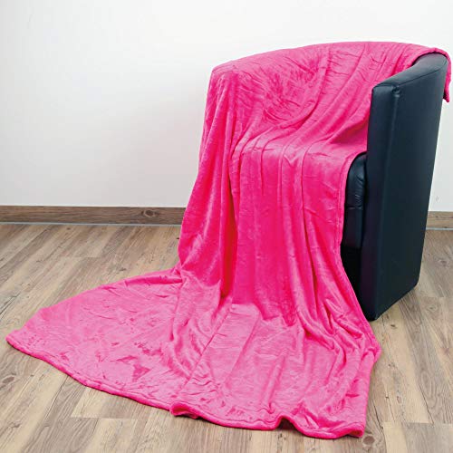 Bestlivings Kuscheldecke Wohndecke Celina - hochwertige Flauschige Decke, 220 x 240 cm - Pink