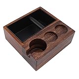 Espresso Tamper Holder Station Wooden Coffee Tamping Kaffeefilter Halter Portafilter Mat Stand Manuelle Tamperstation Kaffee Langlebige Werkzeuge Holz Espressomaschine Matte Ständer Home Kitchen