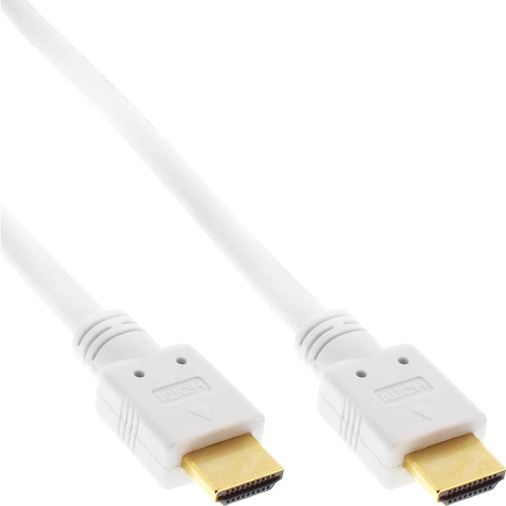 INLINE - HDMI mit Ethernetkabel - HDMI (M) bis HDMI (M) - 10 m - Dreifachisolierung - weiß - 4K Unterstützung