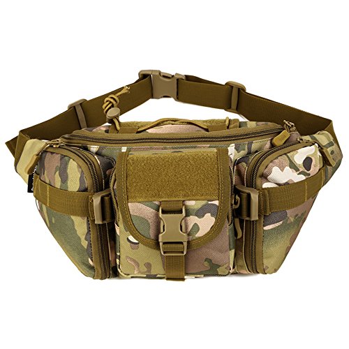 Tactical Waist Pack tragbar Fanny Pack Outdoor Army Hüfttasche Military Taille Pack für Radfahren Camping Wandern (CP Camouflage)