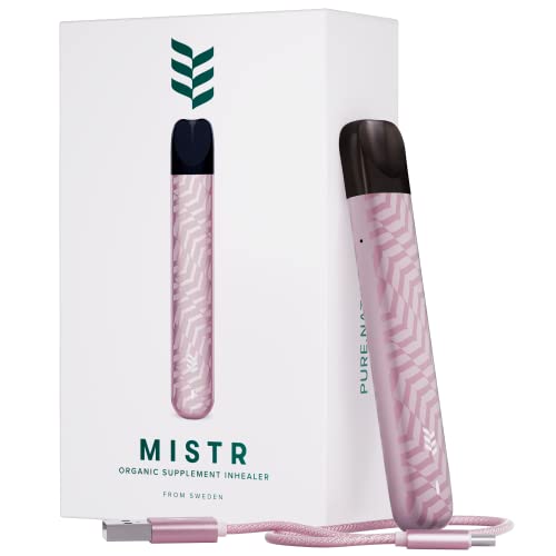 Inhalator für MISTR – Bio-Kräuter-Pod nicht im Lieferumfang enthalten – Funktioniert nur mit MISTR Nahrungsergänzungsmittel-Pods, wiederaufladbarem Aluminiumgehäuse, USB-C-Ladekabel, Pink