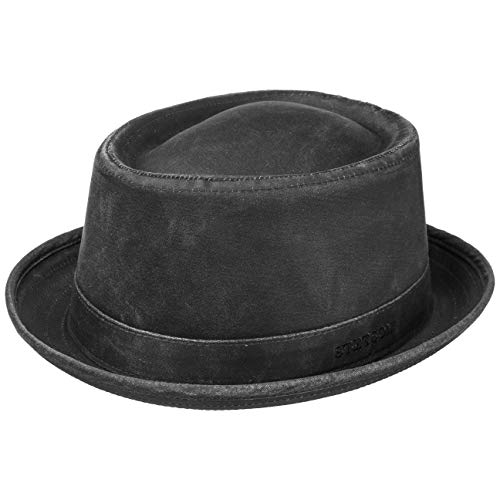 Stetson Odenton Pork Pie Stoffhut Damen Herren | - Schwarz - 61.6/62.5 cm (XXL)