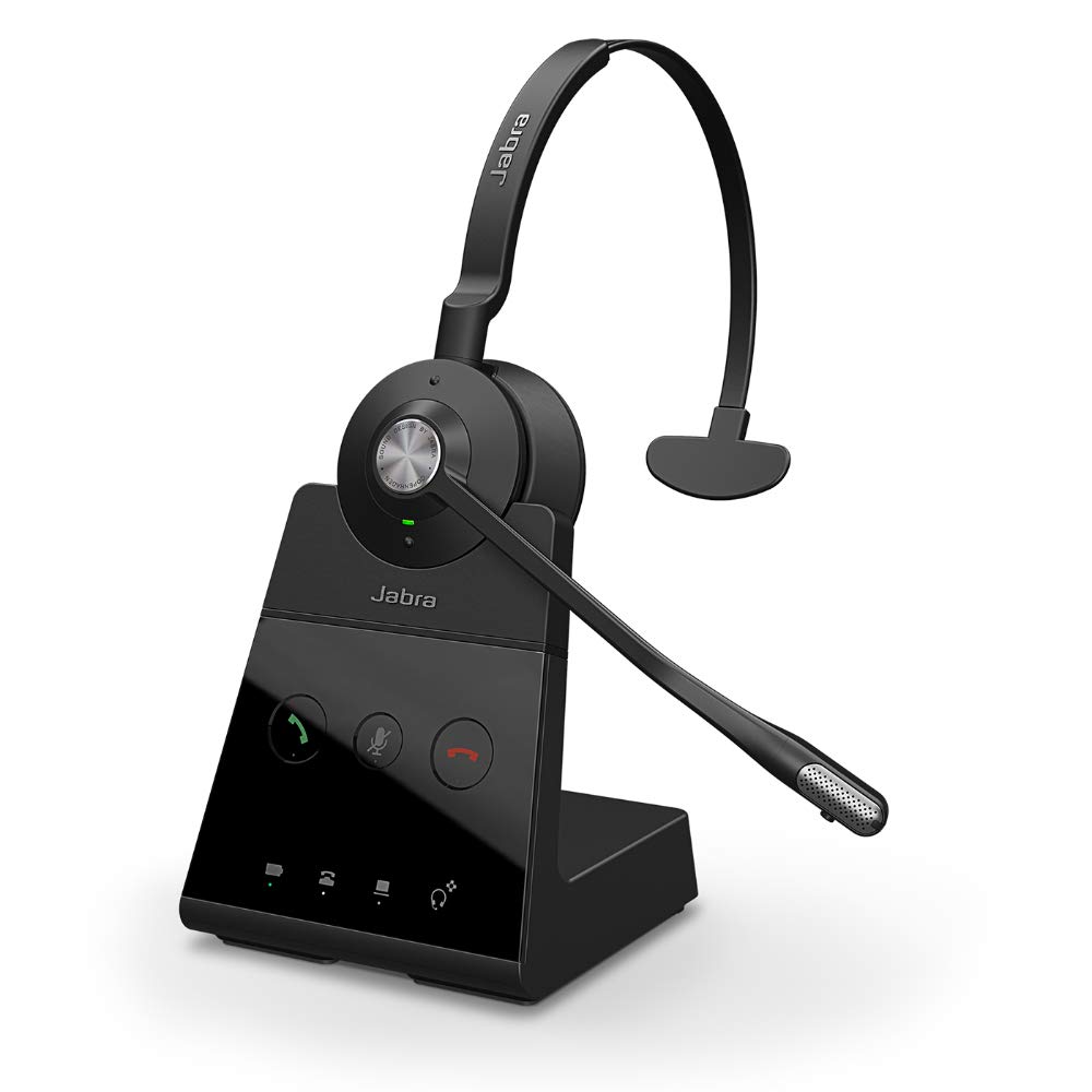 Jabra Engage 65 On-Ear Dect Mono Headset - Skype for Business zertifizierter, drahtloser Kopfhörer mit Noise-Cancelling für Tischtelefone und Softphones - schwarz - EU-Version