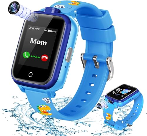 OKYUK 4G Kinder-Smartwatch mit GPS-Tracker, Smartwatch mit Dual-Kamera für Kinder, 2-Wege-Sprach- und Videoanruf, SOS-Benachrichtigung, sichere Smartwatch für Schüler, 3–12 Jahre Geburtstag
