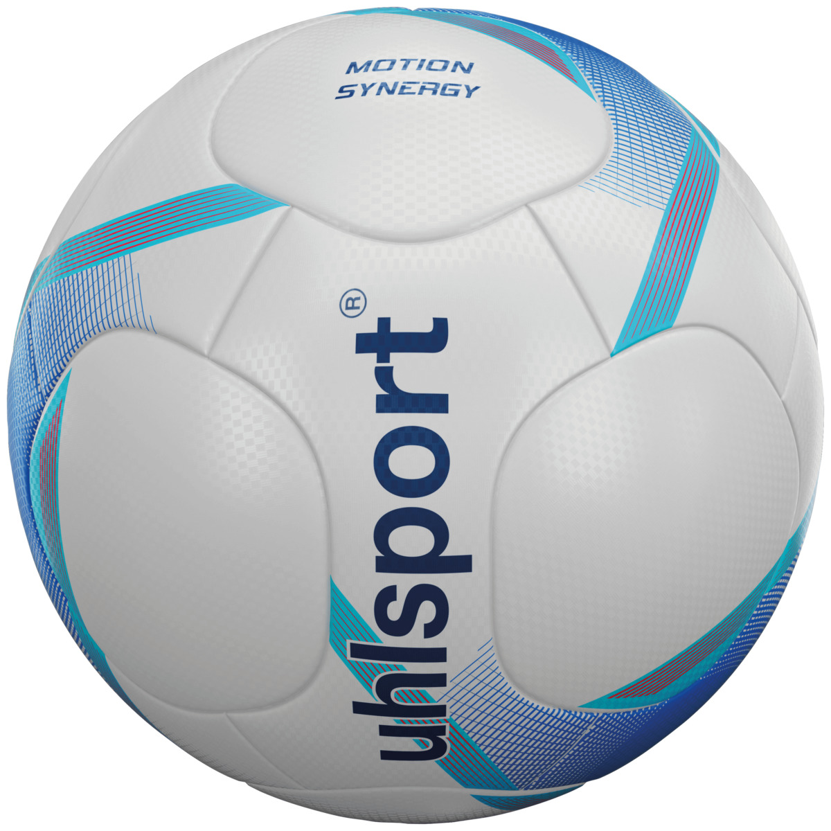 uhlsport Unisex - Erwachsene Motion Synergy Ball, Fußball, weiß/deep blau/Cyan, 5